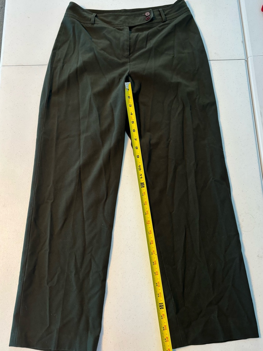 Josephine Chaus petite Wide Leg Dress Pants in Dark Olive